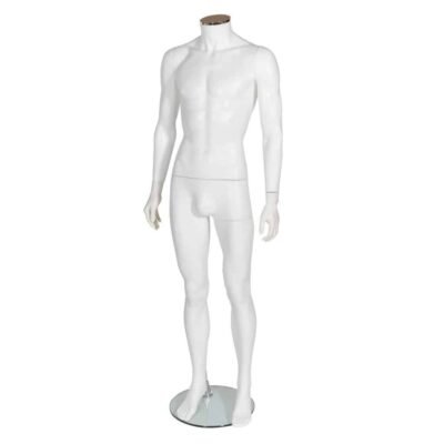 R334 Matt White Male Headless Mannequin
