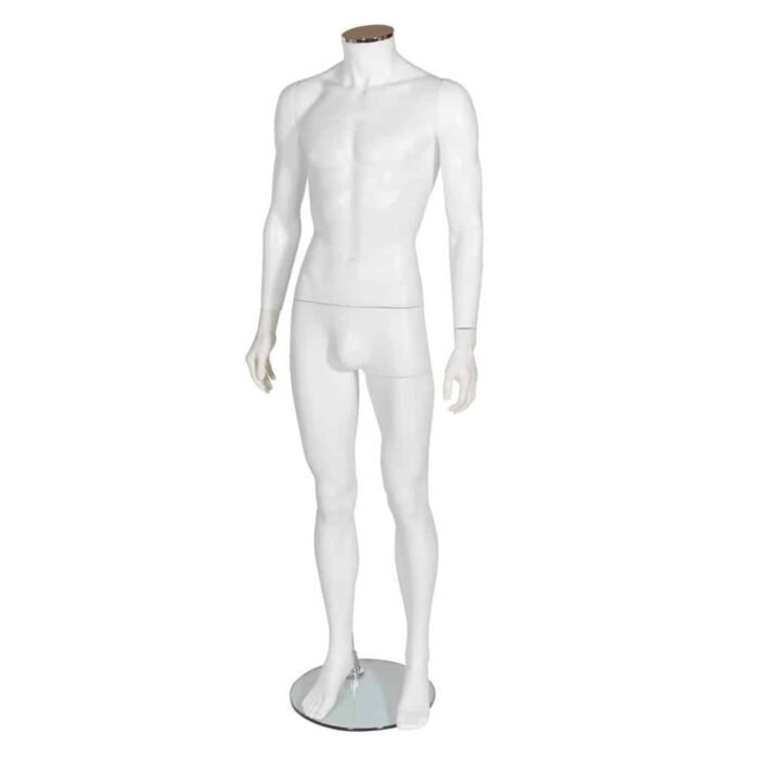 R334 Matt White Male Headless Mannequin