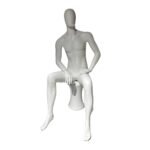 R341 Matt White Male Seated Mannequin