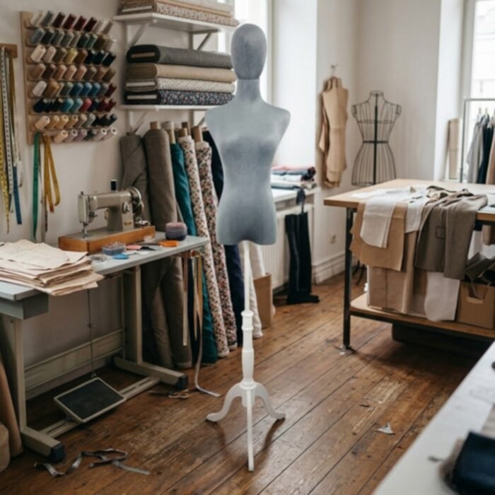 Premium Grey Velvet Female Torso