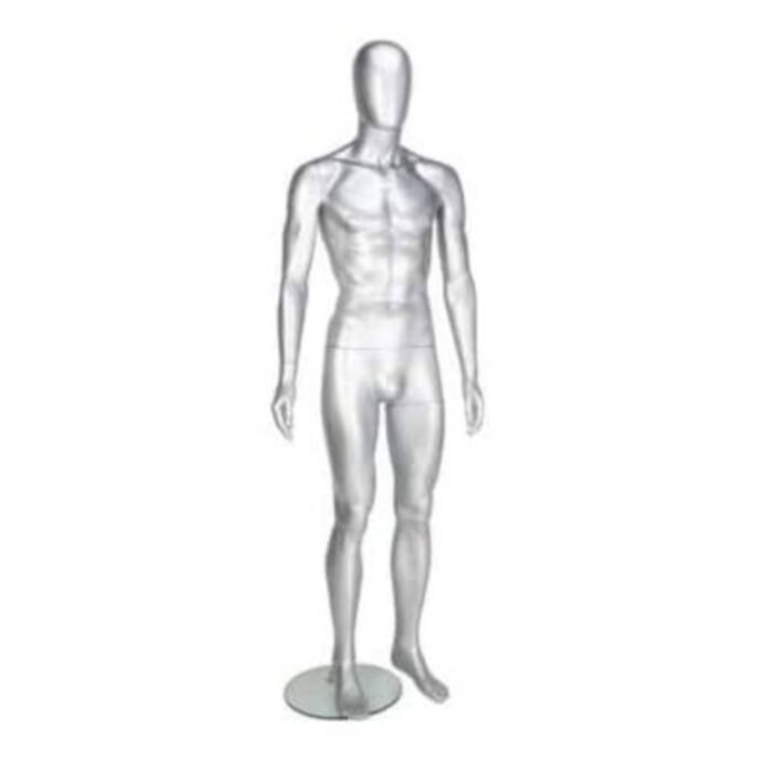 Gloss Silver Male Mannequin