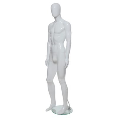Male Full Body Mannequin Gloss White