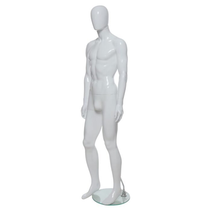 Male Full Body Mannequin Gloss White