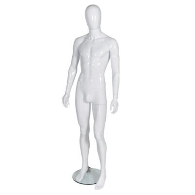 Male Full Body Mannequin Gloss White