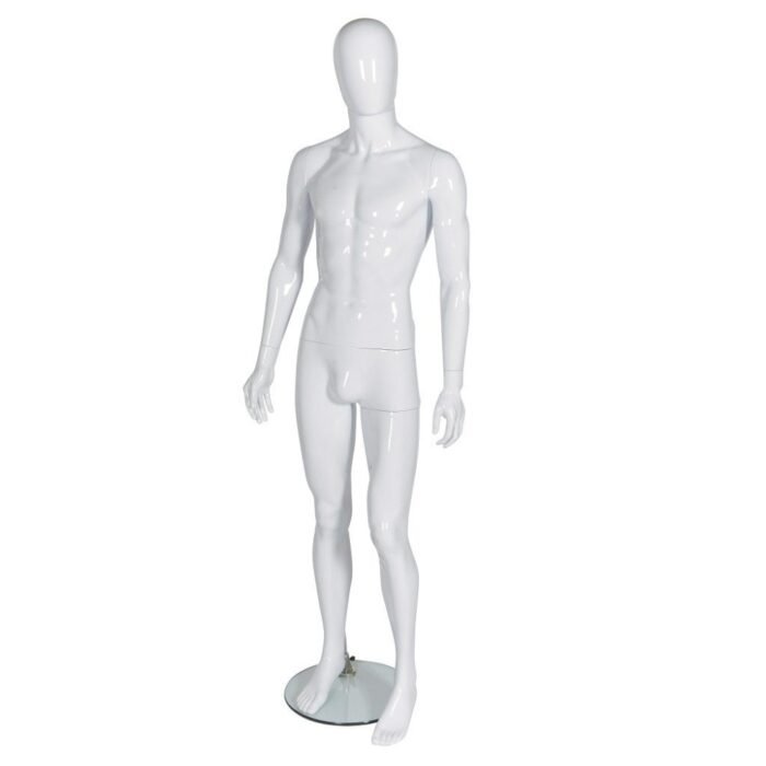 Male Full Body Mannequin Gloss White