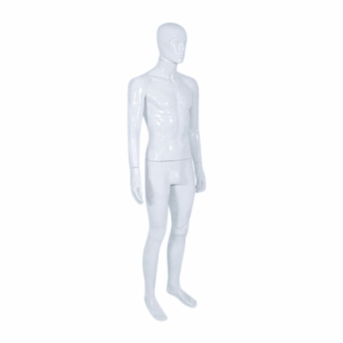 Male Full Body Mannequin Gloss White