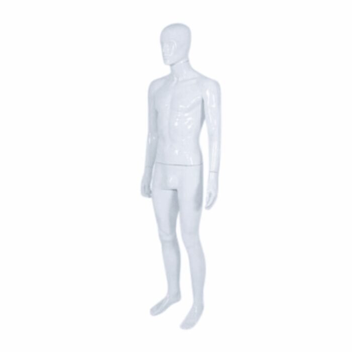 Male Full Body Mannequin Gloss White