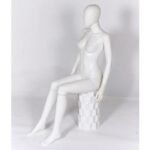 R316 Matt White Sitting Female Mannequin