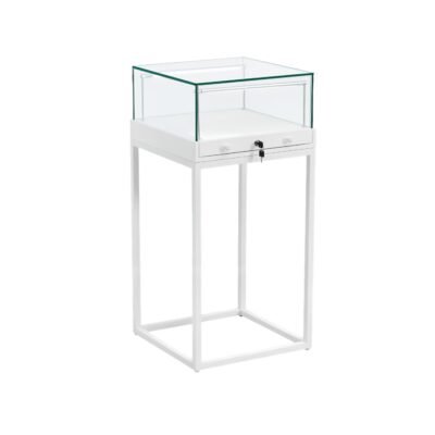 White Glass Counter Display Case