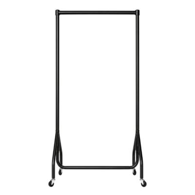 2ft Black Heavy Duty Clothes Rail | Garment Rail with Wheels