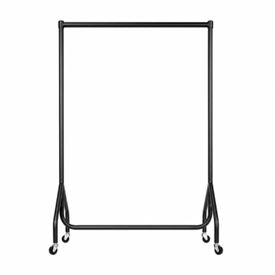 3ft Black Heavy Duty Clothes Rail | Garment Rail with Wheels