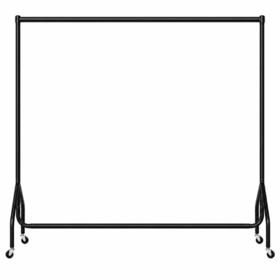 5ft Black Heavy Duty Clothes Rail | Garment Rail with Wheels