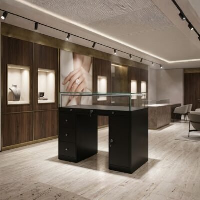 black glass counter display case storage 1000x500x900mm | Home