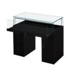 Black Glass Counter Display Case with Storage