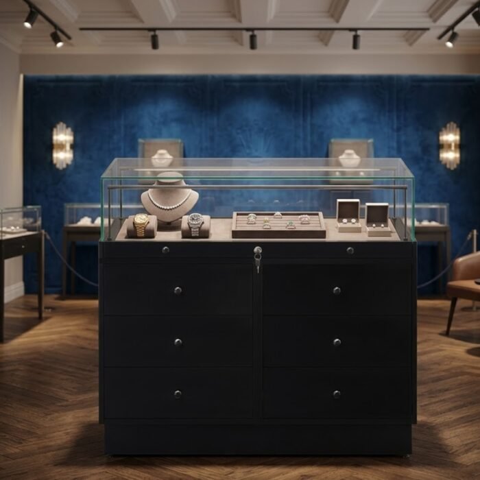 Black Glass Counter Display Case