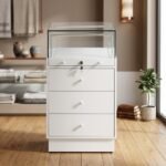 White Glass Counter Display Case