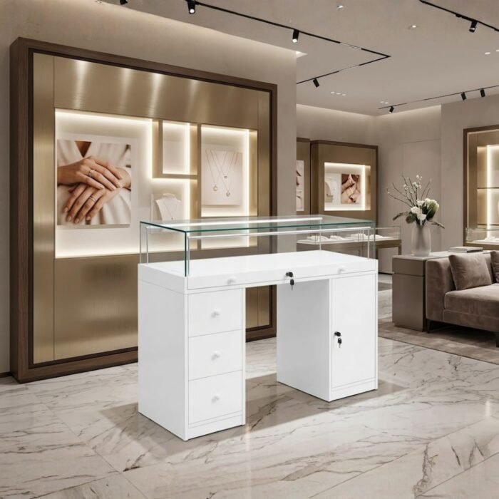 white-glass-counter-display-case-storage-1000x500x900mm