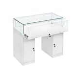 White Glass Counter Display Case