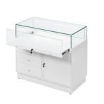 White Glass Counter Display Case