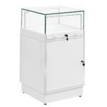White Glass Counter Display Case