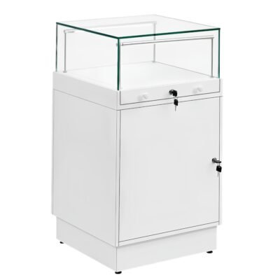 White Glass Counter Display Case