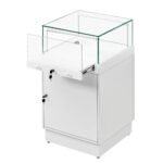 White Glass Counter Display Case