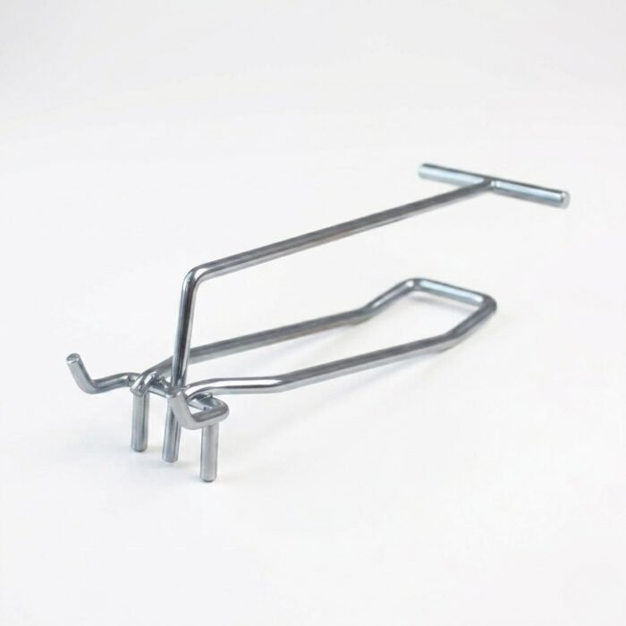 100mm Looped Pegboard Euro Hook with Overarm Ticket Holder