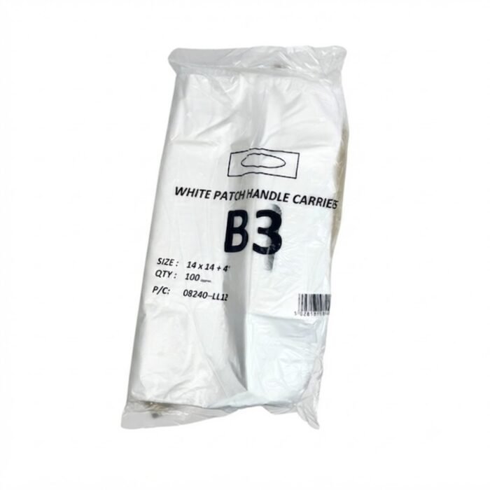 Strong White Patch Handle Carrier Bag