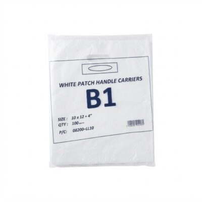 White Patch Handle Carrier Bag