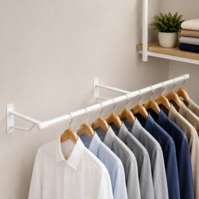 use image r61 – 900mm wall mounted hanging rail set – white finish | Home