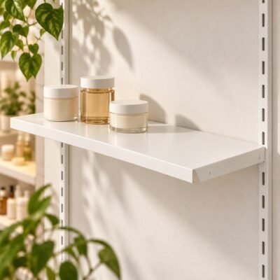600mm x 200mm off white shelf for twin slot blade brackets use | Home
