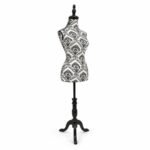 Black Floral Female Torso Mannequin