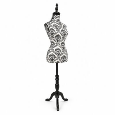 Black Floral Female Torso Mannequin