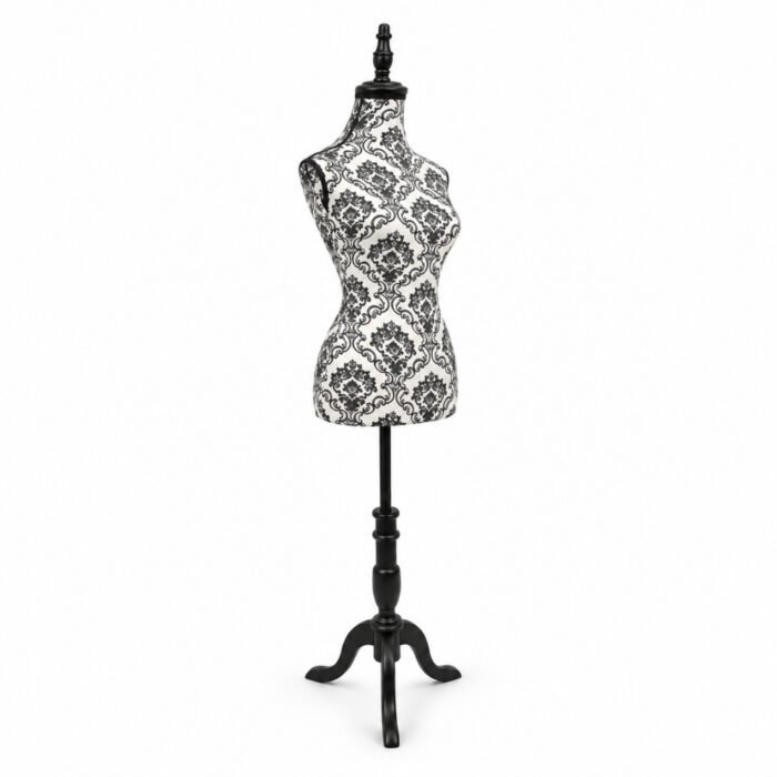 Black Floral Female Torso Mannequin